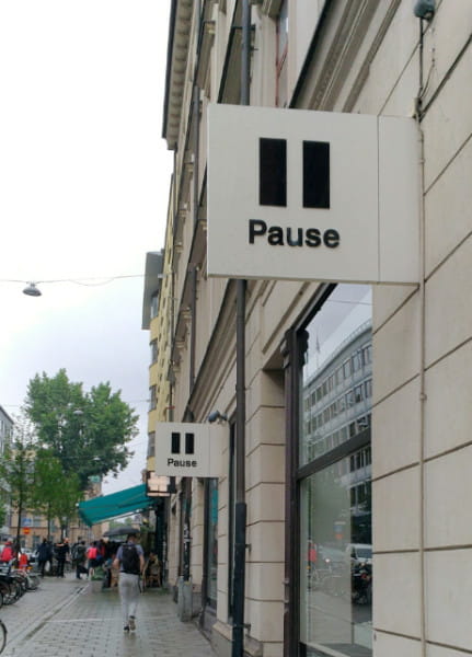 Pause markers in downtown Stockholm