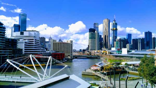 Melbourne, Australia riverfront area from convention center